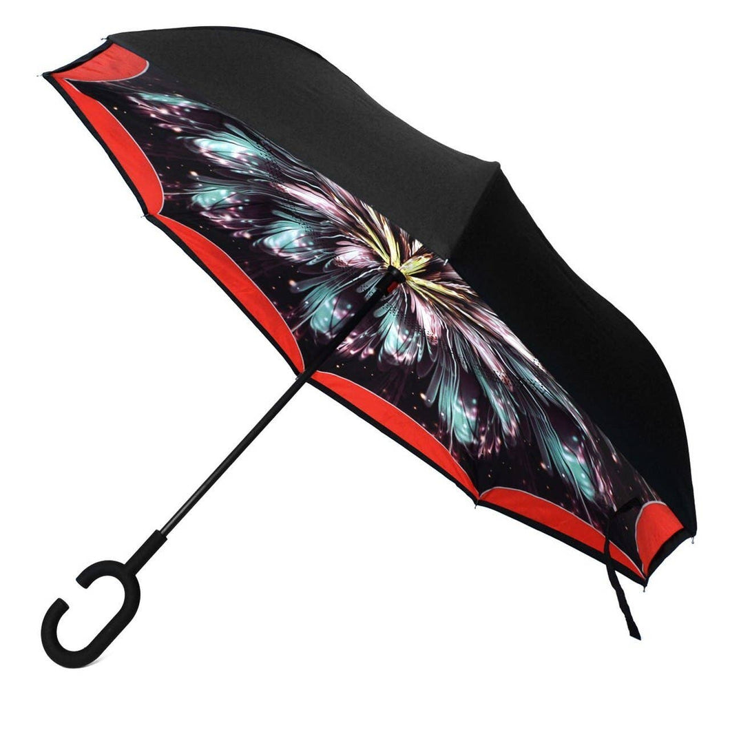 Galaxy Flower Double Layer Inverted Umbrella