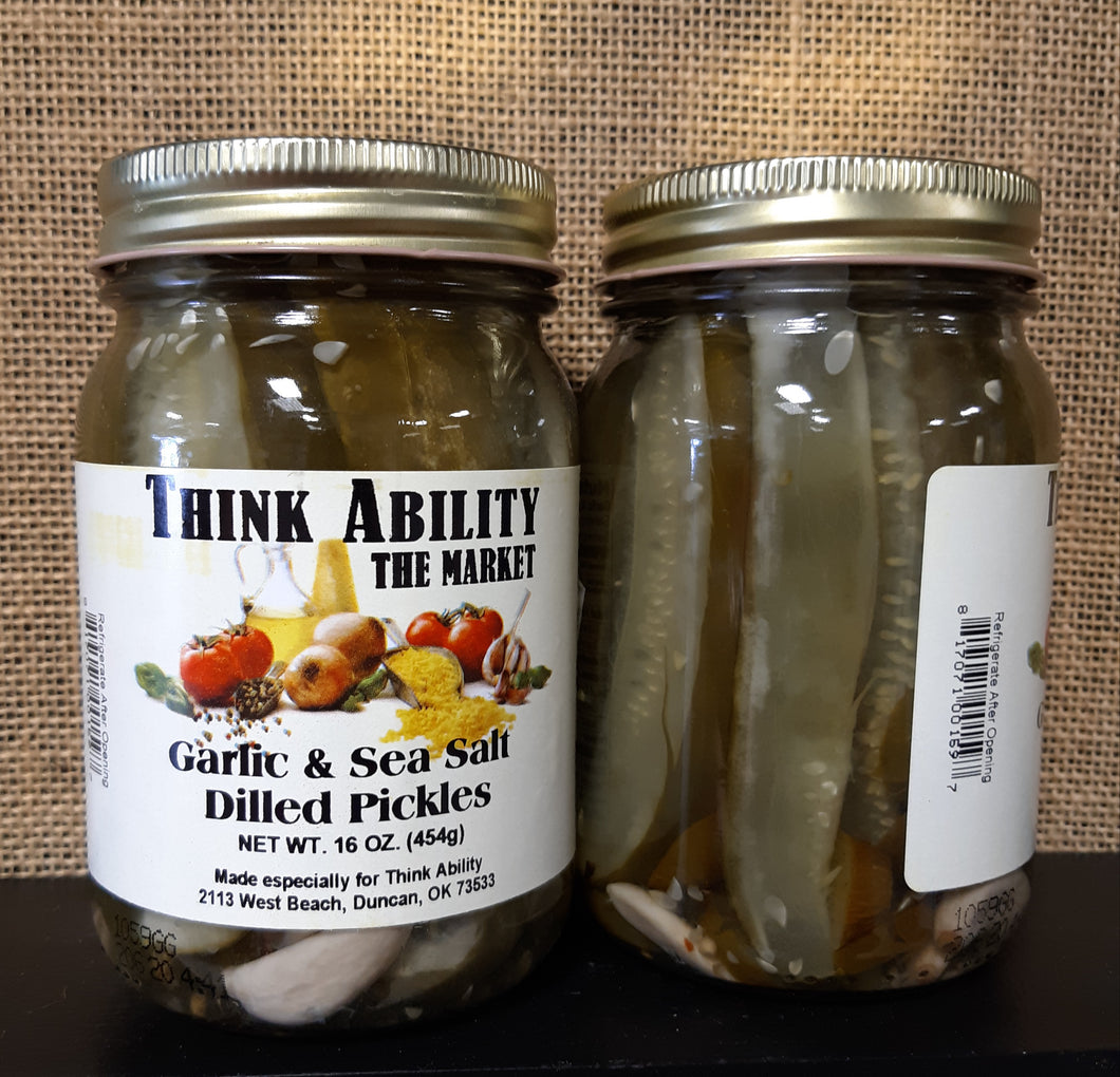 Think Ability Garlic & Sea Salt Dilled Pickles 16oz