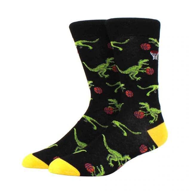 Dinosaur Playing Basketball Socks