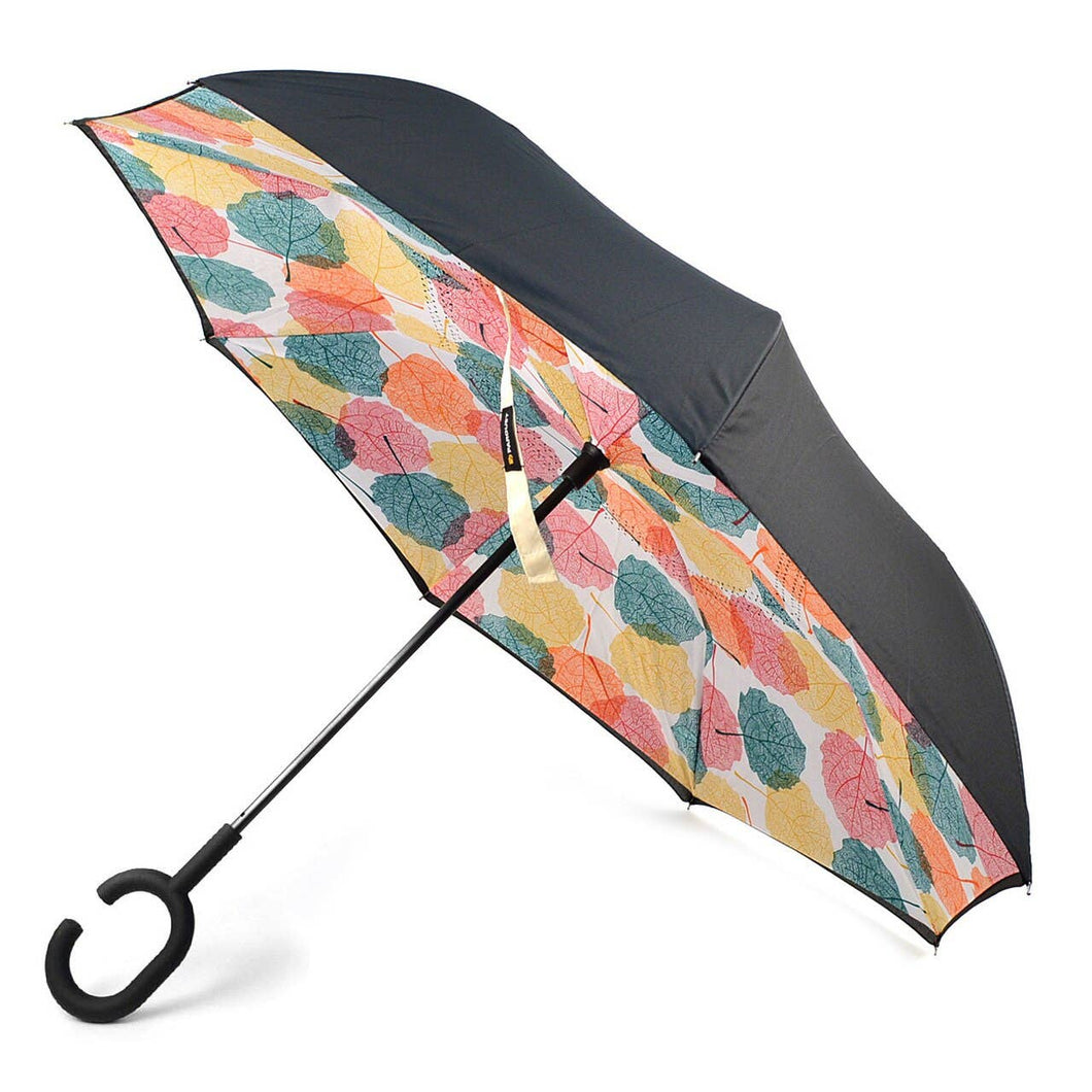 Multi Color Leaves Double Layer Inverted Umbrella