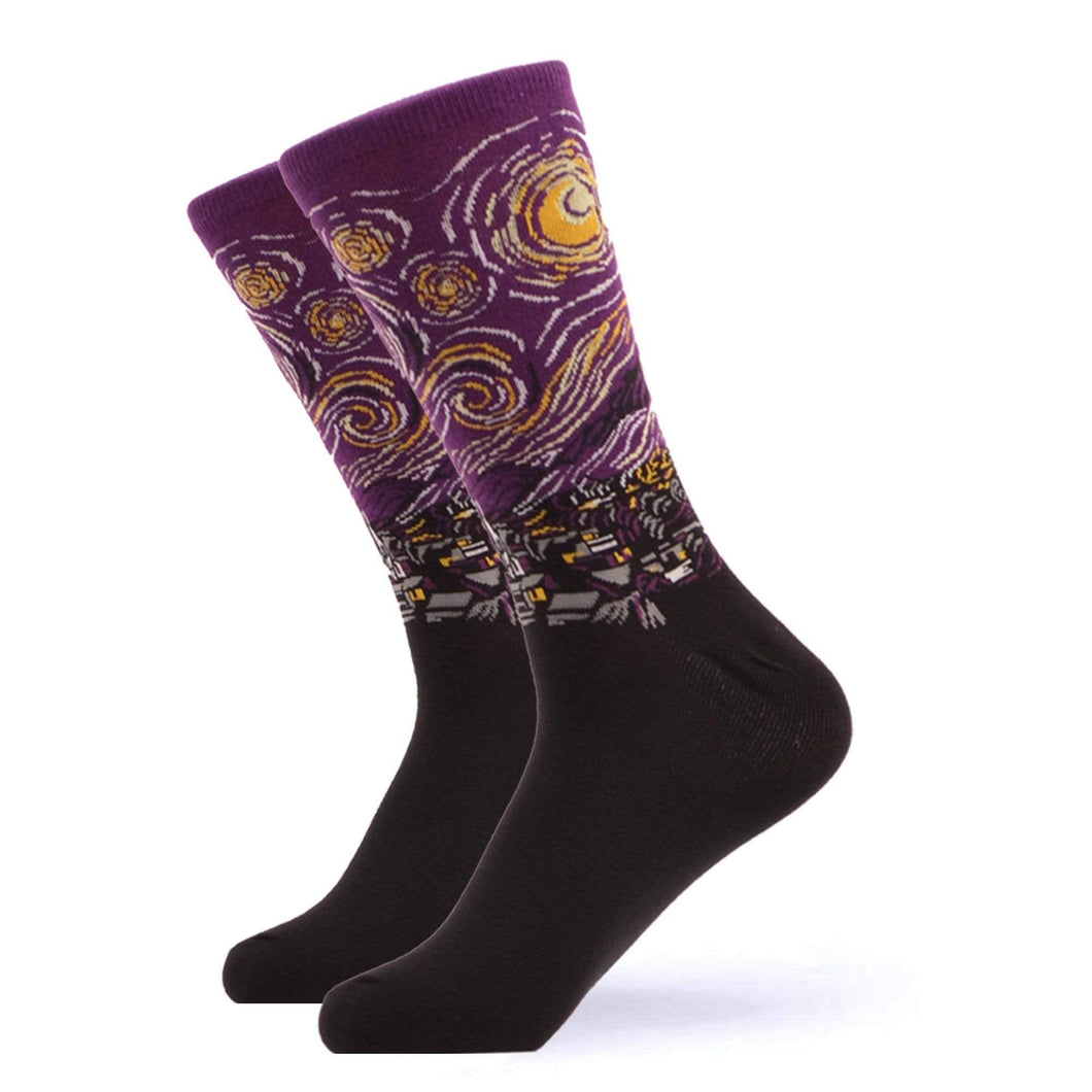 Women's Deep Purple Starry Night Socks
